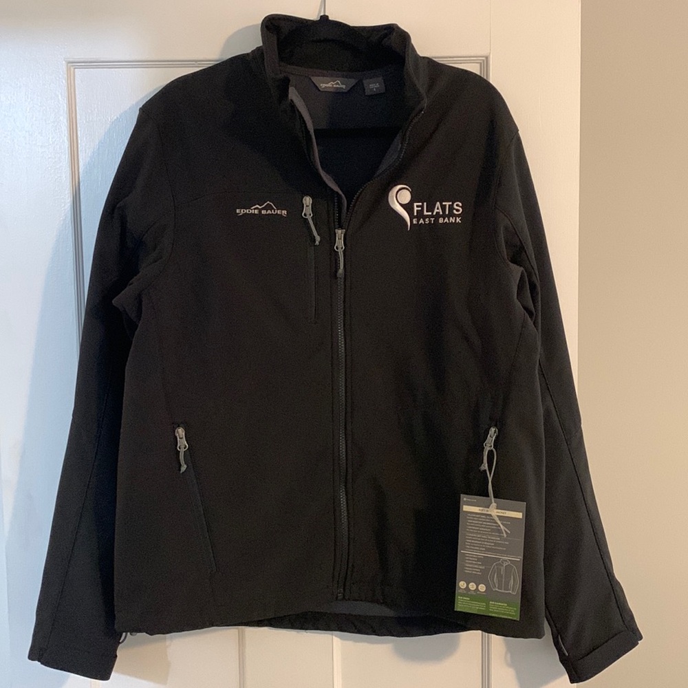 NWT Eddie Bauer Mens Soft Shell Jacket w/ Flats East Bank Logo - Size L